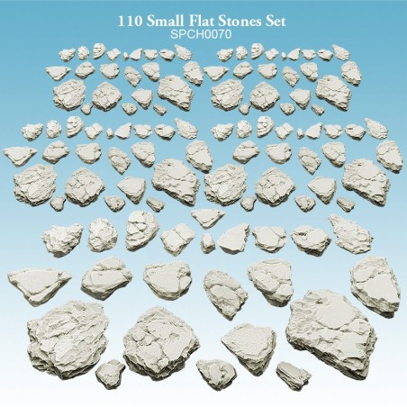 110 Small Flat Stones Set