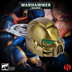 Keychain W40k - Space Marine MKVII Helmet Gold