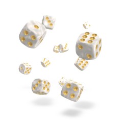 Oakie Doakie Dice - Dice D6 12 mm Marble - White (36)