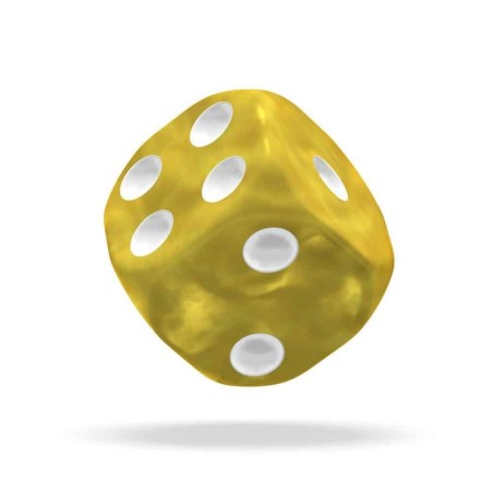 Oakie Doakie Dice - Dés D6 12 mm Marble - Jaune (36)
