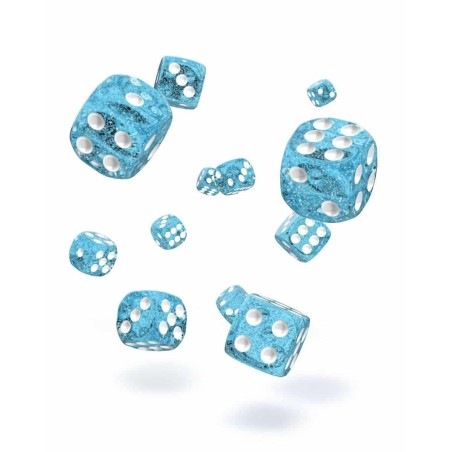 Oakie Doakie Dice - Dés D6 12 mm Speckled - Bleu Clair (36)