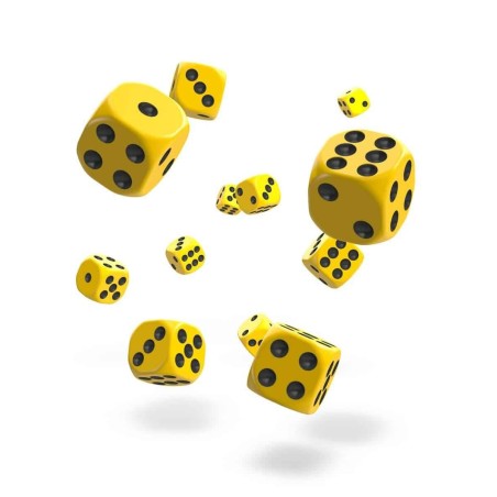 Oakie Doakie Dice - Dice D6 12 mm Solid - Yellow (36)