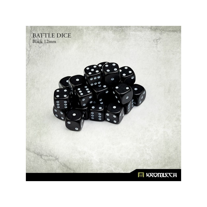 Battle Dice 12mm x25 - Noir Battle Dice 12mm x25 - Noir