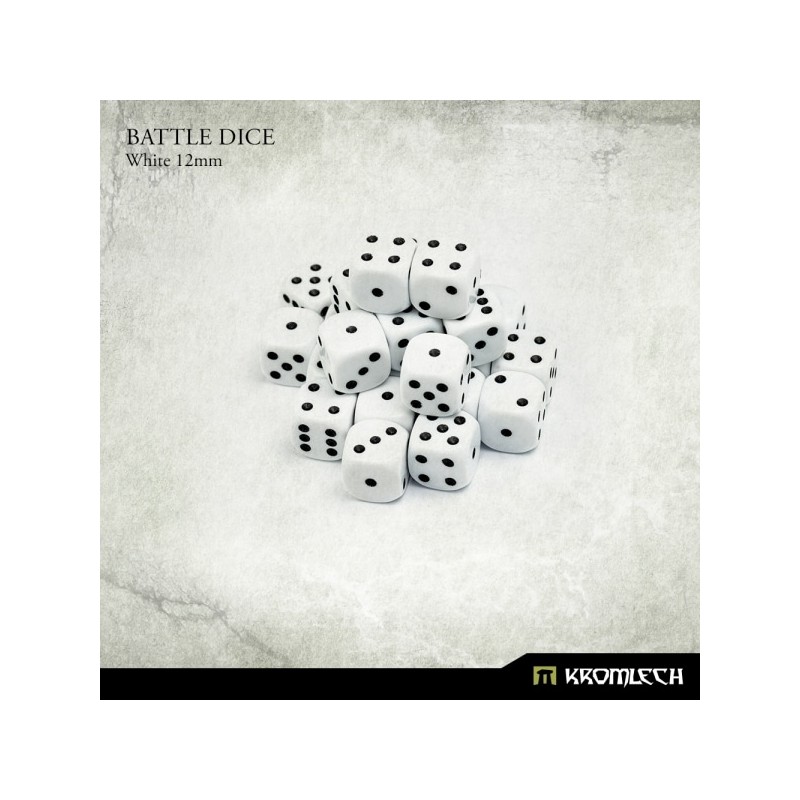 Battle Dice 12mm x25 - Blanc Battle Dice 12mm x25 - Blanc