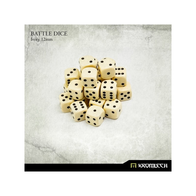 Battle Dice 12mm x25 - Ivoire Battle Dice 12mm x25 - Ivoire