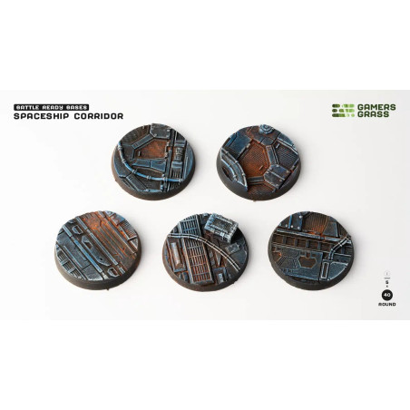 Spaceship Corridor Bases, Round 40mm (x5)
