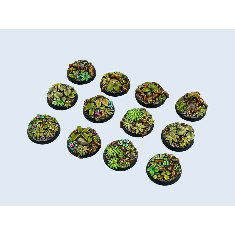 Socle Jungle Rond 25mm X5 - Socles Micro art studio pour Wargame